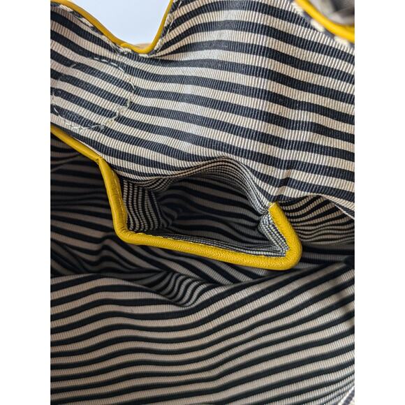 Free Endearment Yellow Purse Leather V Cut Hobo Lazer Cut Satchel Tote Bag Top - Picture 10 of 16